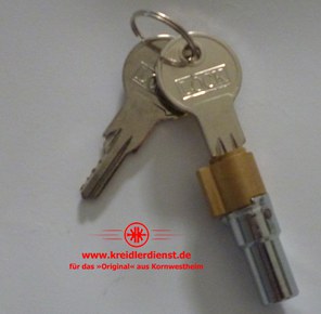 Lenkschloß mit 2 Schlüssel, Feder & Madenschraube