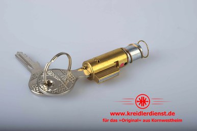 Lenkschloß m. 2 Schlüsseln Kerbnagel + Feder