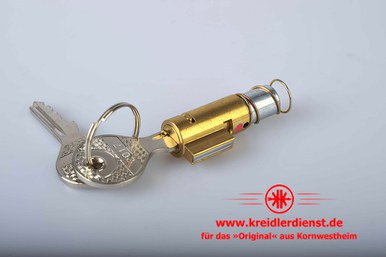 Lenkschloß m. 2 Schlüsseln Kerbnagel + Feder
